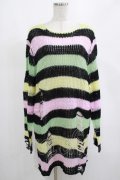 KILL STAR / Liqorice Knit Sweater M 黒×ピンク×ミント×イエロー H-25-03-10-021-SL-TO-KB-ZI