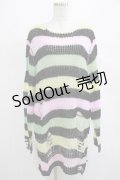 KILL STAR / Liqorice Knit Sweater M 黒×ピンク×ミント×イエロー H-25-03-10-021-SL-TO-KB-ZI