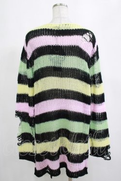 画像3: KILL STAR / Liqorice Knit Sweater S 黒×ピンク×ミント×イエロー H-25-03-10-022-SL-TO-KB-OS