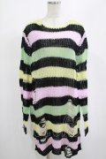 KILL STAR / Liqorice Knit Sweater M 黒×ピンク×ミント×イエロー H-25-03-10-023-SL-TO-KB-ZH