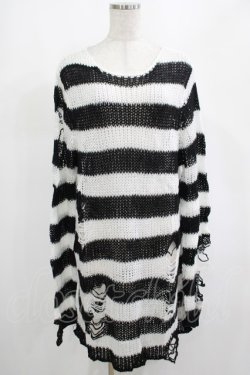 画像1: KILL STAR / Pugsley Knit Sweater M 黒×白 H-25-03-10-024-SL-TO-KB-ZI
