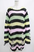 KILL STAR / Liqorice Knit Sweater S 黒×ピンク×ミント×イエロー H-25-03-10-025-SL-TO-KB-ZH