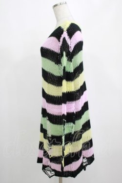 画像2: KILL STAR / Liqorice Knit Sweater S 黒×ピンク×ミント×イエロー H-25-03-10-025-SL-TO-KB-ZH