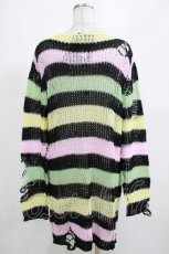 画像3: KILL STAR / Liqorice Knit Sweater S 黒×ピンク×ミント×イエロー H-25-03-10-025-SL-TO-KB-OS (3)