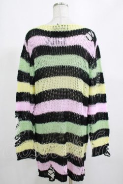 画像3: KILL STAR / Liqorice Knit Sweater S 黒×ピンク×ミント×イエロー H-25-03-10-025-SL-TO-KB-ZH
