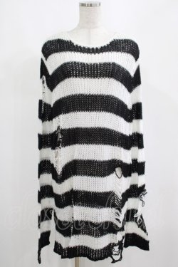 画像1: KILL STAR / Pugsley Knit Sweater M 黒×白 H-25-03-10-027-SL-TO-KB-ZY