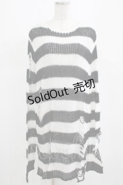 画像1: KILL STAR / Pugsley Knit Sweater M 黒×白 H-25-03-10-027-SL-TO-KB-ZY