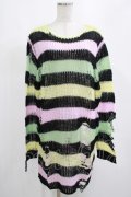 KILL STAR / Liqorice Knit Sweater S 黒×ピンク×ミント×イエロー H-25-03-10-028-SL-TO-KB-ZH