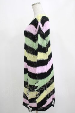 画像2: KILL STAR / Liqorice Knit Sweater S 黒×ピンク×ミント×イエロー H-25-03-10-028-SL-TO-KB-ZH