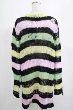 画像3: KILL STAR / Liqorice Knit Sweater S 黒×ピンク×ミント×イエロー H-25-03-10-028-SL-TO-KB-ZH