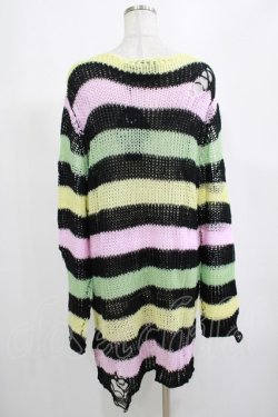 画像3: KILL STAR / Liqorice Knit Sweater M 黒×ピンク×ミント×イエロー H-25-03-10-029-SL-TO-KB-ZH