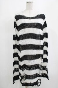 KILL STAR / Pugsley Knit Sweater M 黒×白 H-25-03-10-030-SL-TO-KB-ZI
