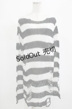 画像1: KILL STAR / Pugsley Knit Sweater M 黒×白 H-25-03-10-030-SL-TO-KB-ZI