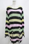 KILL STAR / Liqorice Knit Sweater M 黒×ピンク×ミント×イエロー H-25-03-10-031-SL-TO-KB-ZH