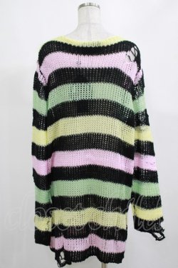 画像3: KILL STAR / Liqorice Knit Sweater M 黒×ピンク×ミント×イエロー H-25-03-10-031-SL-TO-KB-ZH