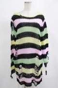 KILL STAR / Liqorice Knit Sweater S 黒×ピンク×ミント×イエロー H-25-03-10-032-SL-TO-KB-ZH