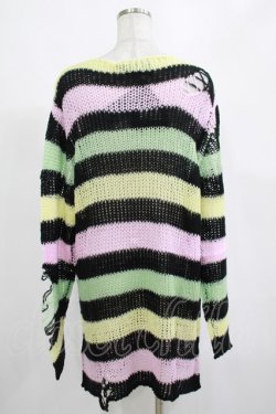 画像3: KILL STAR / Liqorice Knit Sweater S 黒×ピンク×ミント×イエロー H-25-03-10-032-SL-TO-KB-ZH