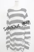 【SALE】KILL STAR / Pugsley Knit Sweater M 黒×白 H-25-03-10-033-SL-TO-KB-ZT238