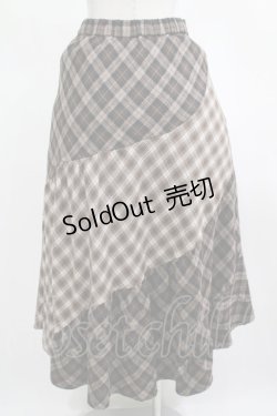 画像4: axes femme / チェック切替ロングスカート M ブラウン H-25-03-11-020-AX-SK-NS-ZH