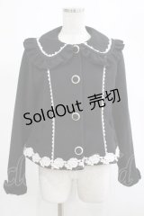 axes femme kawaii / ガーリーリボンショートコート M ブラック H-25-03-11-026-AX-CO-NS-ZH