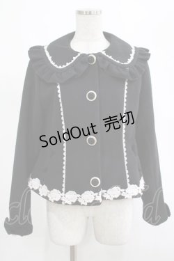 画像1: axes femme kawaii / ガーリーリボンショートコート M ブラック H-25-03-11-026-AX-CO-NS-ZH