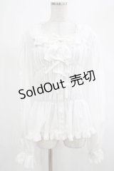 metamorphose / 【プラスサイズ】スクエアあきフリルブラウス（長袖） プラスサイズ オフ H-25-03-11-030-ME-BL-NS-ZH