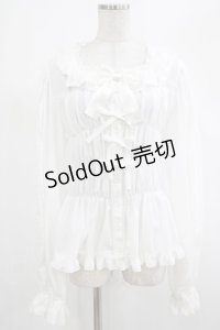metamorphose / 【プラスサイズ】スクエアあきフリルブラウス（長袖） プラスサイズ オフ H-25-03-11-030-ME-BL-NS-ZH