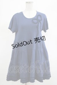 PINK HOUSE / リボンフリルチュニック Free ブルー H-25-03-11-032-LO-TO-NS-ZH