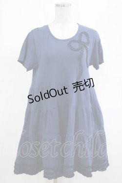 画像1: PINK HOUSE / リボンフリルチュニック Free ブルー H-25-03-11-032-LO-TO-NS-ZH