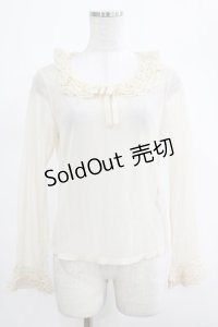 PINK HOUSE / ドットチュールフリルトップス Free アイボリー H-25-03-11-034-LO-TO-NS-ZH