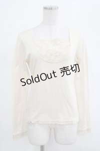 PINK HOUSE / お花チュール切替トップス M アイボリー H-25-03-11-035-LO-TO-NS-ZH