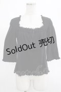 PINK HOUSE / ドットチュールフリルトップス Free ブラック H-25-03-11-036-LO-TO-NS-ZH