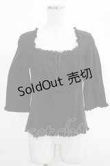PINK HOUSE / ドットチュールフリルトップス Free ブラック H-25-03-11-036-LO-TO-NS-ZH