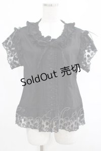 PINK HOUSE / リボンフリルブラウス Free ブラック H-25-03-11-037-LO-BL-NS-ZH