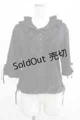 PINK HOUSE / ピンタックフリルブラウス Free ブラック H-25-03-11-039-LO-BL-NS-ZH