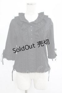 PINK HOUSE / ピンタックフリルブラウス Free ブラック H-25-03-11-039-LO-BL-NS-ZH