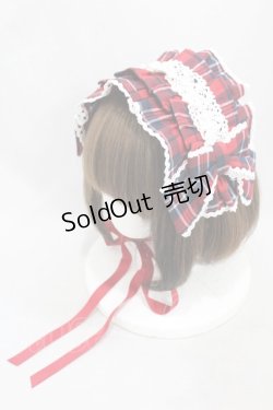 画像1: axes femme kawaii / タータンチェックヘッドドレス  レッド H-25-03-11-1006-AX-AC-NS-ZH