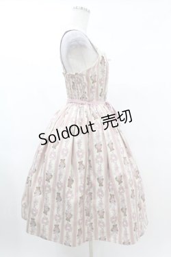 画像3: axes femme kawaii / RosyBear柄ジャンパースカート M アイボリー/ピンク H-25-03-11-1031-AX-OP-NS-ZH