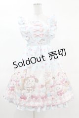 axes femme kawaii / ダイナーカフェジャンパースカート M サックス H-25-03-11-1032-AX-OP-NS-ZH