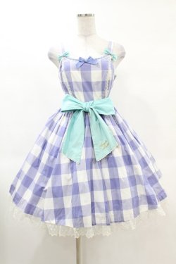 画像1: Angelic Pretty / レディなギンガムジャンパースカート Free ラベンダー H-25-03-11-1033-AP-OP-NS-ZH