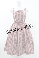axes femme kawaii / RosyBear柄ジャンパースカート M ワイン H-25-03-11-1036-AX-OP-NS-ZH