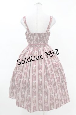 画像2: axes femme kawaii / RosyBear柄ジャンパースカート M ワイン H-25-03-11-1036-AX-OP-NS-ZH