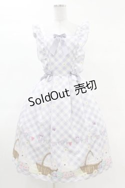 画像1: axes femme kawaii / イースター柄ジャンスカ M ラベンダー H-25-03-11-1041-AX-OP-NS-ZH