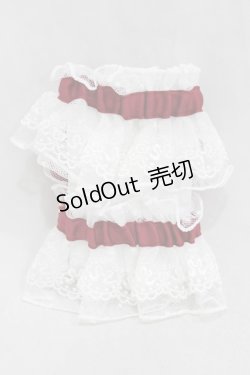 画像2: metamorphose / Flowerチュールカフス  オフ/レッド H-25-03-11-1008-ME-ZA-NS-ZH