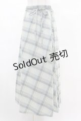 INGEBORG / チェックリボンラップスカート M ブルー H-25-03-11-1046-LO-SK-NS-ZH