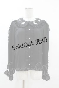 axes femme kawaii / ハロウィンナイト刺繍ブラウス M ブラック H-25-03-11-1051-AX-BL-NS-ZH