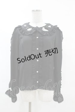 画像1: axes femme kawaii / ハロウィンナイト刺繍ブラウス M ブラック H-25-03-11-1051-AX-BL-NS-ZH