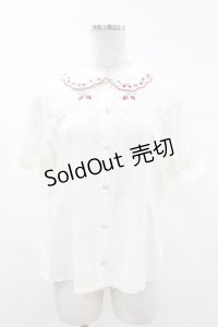 axes femme POETIQUE / ストロベリー刺繍ブラウス M アイボリー H-25-03-11-1053-AX-BL-NS-ZH