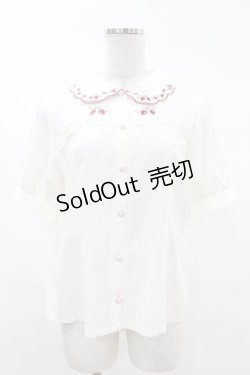 画像1: axes femme POETIQUE / ストロベリー刺繍ブラウス M アイボリー H-25-03-11-1053-AX-BL-NS-ZH