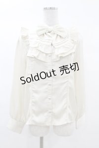 axes femme kawaii / ヴィンテージサテンブラウス M アイボリー H-25-03-11-1055-AX-BL-NS-ZH